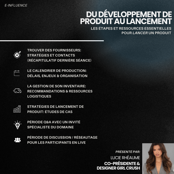 Masterclass-Du développement de produit au lancement- Volet 2 (Rediffusion)